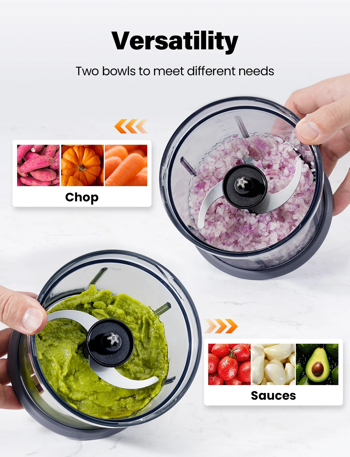8 Cup Powerful Motor Meat Chopper 2 Speed Kitchen Cutter for Vegetable Onion Garlic Meat Baby Family Mini Chopper