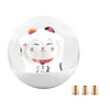 Clear ball with embedded white Maneki-Neko lucky cat figure