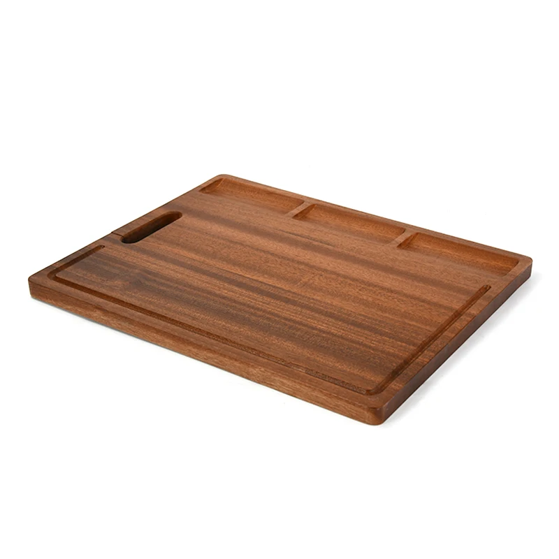 6 Part Entertainment Set for Appetizer and Breakfast Bamboo Wood Plate