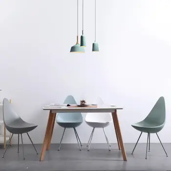 Wholesale Modern Simple Design Metal Armless Green Plastic Chair Restaurant Home Office Dining Chair