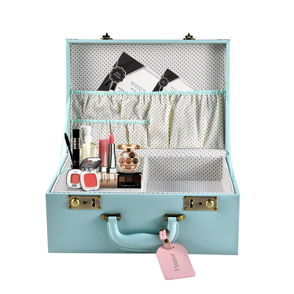 Cajas De Almacenamiento Para Maleta De Maquillaje,De Cuero,Portátil,Azul  Cielo,Elegante,Nuevo Estilo,2021 - Buy Nuevo Diseño Maleta Equipaje  Maquillaje Caja De Almacenamiento,Maleta De Cuero Plegable Casos,Equipaje  Maquillaje Decorativo Maleta Bolso 