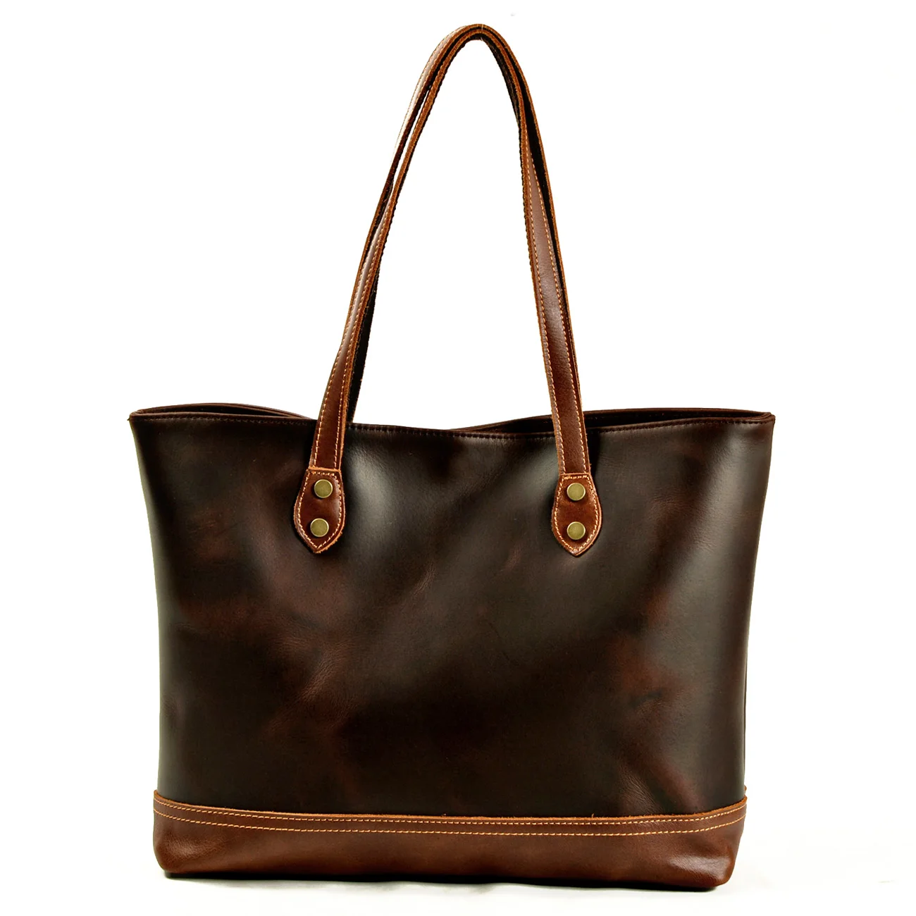 vintage fashion leather handles canvas tote bag for women