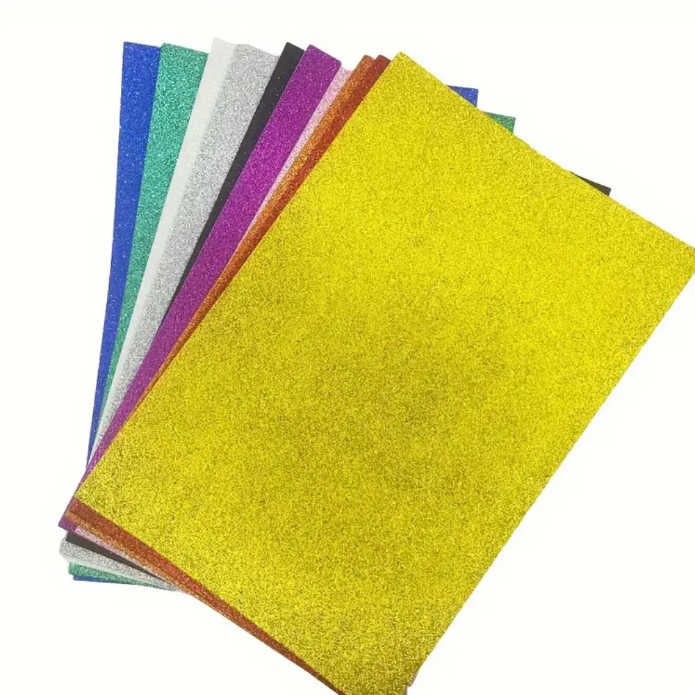 Sourcing Map 20 Fogli In Schiuma EVA Glitterata - 27x21 Cm, Spessore 2 Mm - Per Decorazioni E Lavoretti Fai Da Te