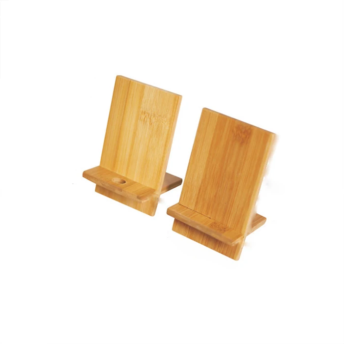 Wood Phone Stand, Wooden Phone Stand, Desktop Phone Holder, Mobile Phone Holder Double Groove Design (Set of 2)