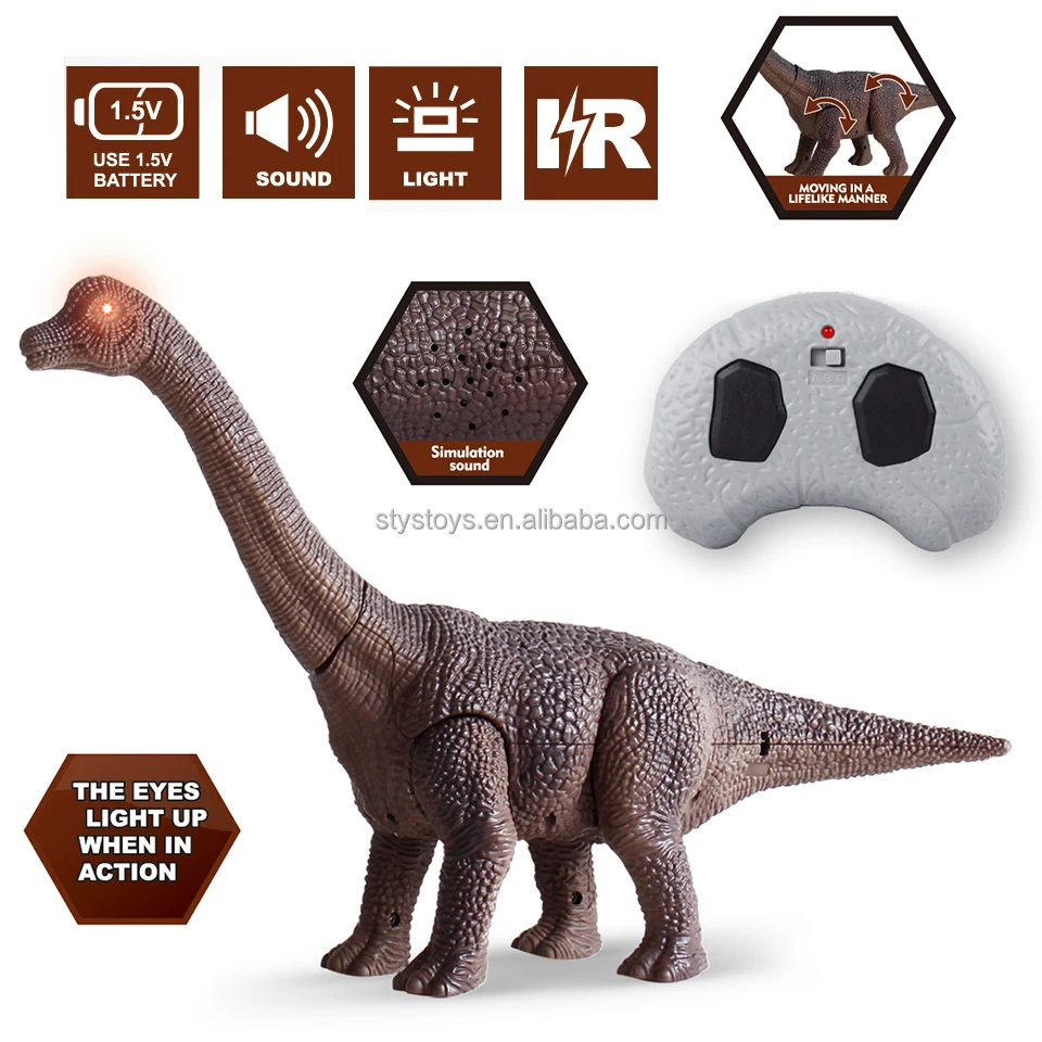 Light up Walking Brachiosaurus Infrared Simulation Longneck Dinosaur R/C Dinosaur Toy Robot with Lights & Sounds