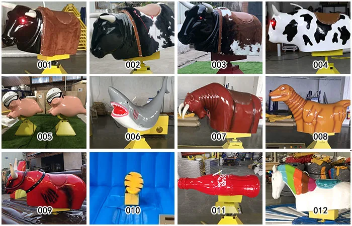 Commercial Adults Games Mechanical Rodeo Bull Riding Machine Controls ...