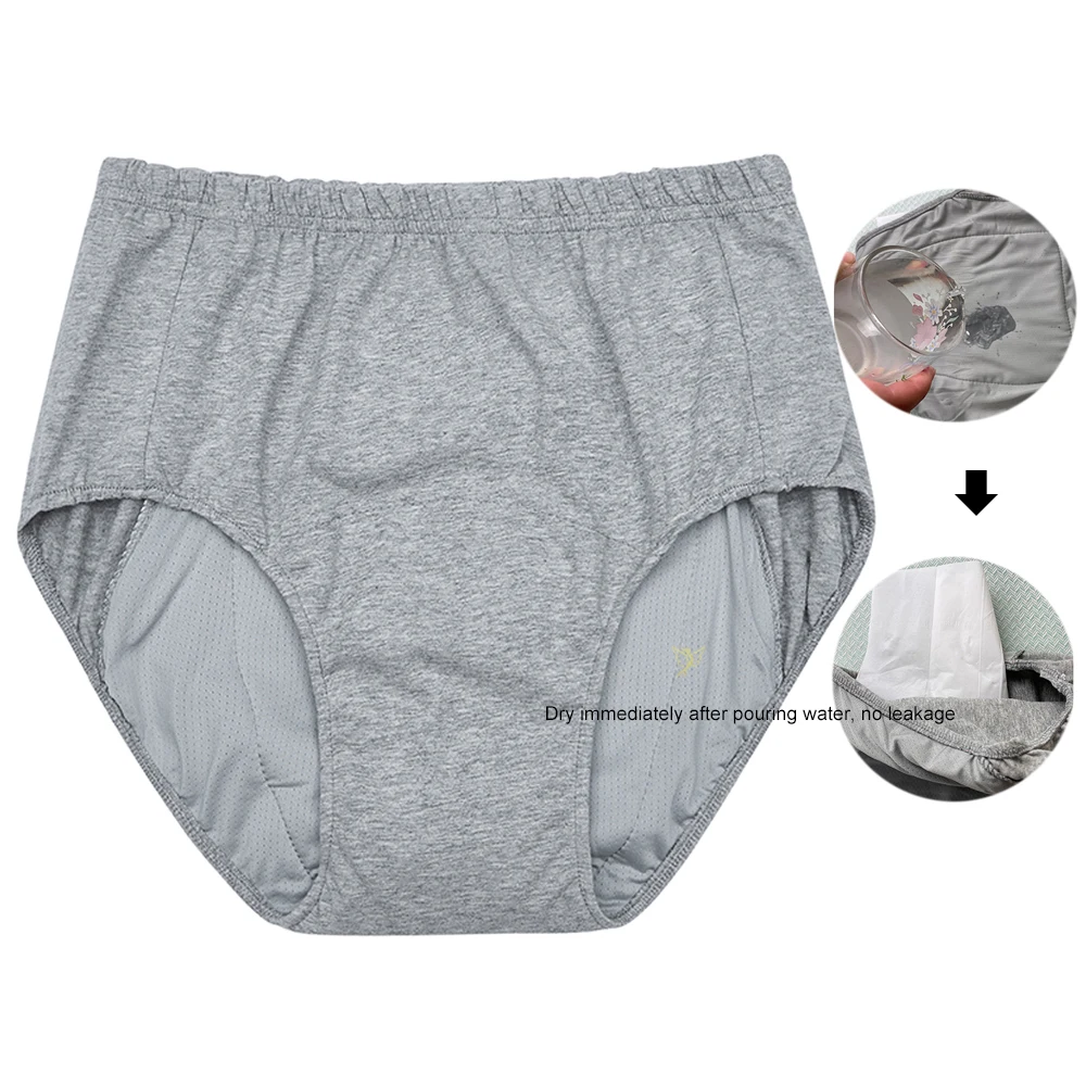 Hygieia Custom Men's Mid-Rise Incontinence Underwear High Absorption Reusable Knitted Panties Leakproof Washable for Old Men