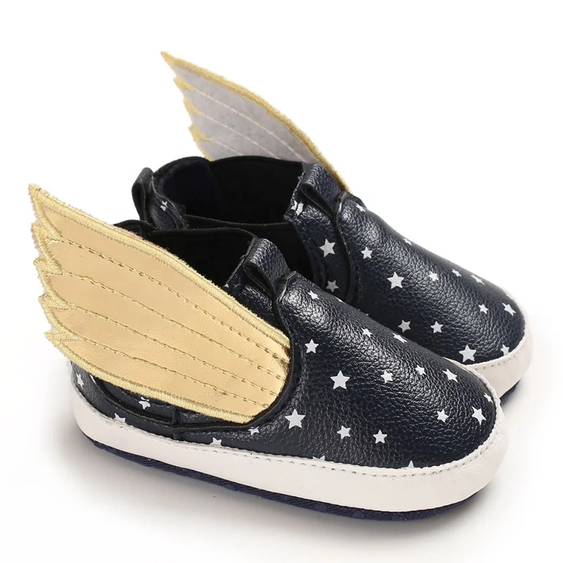 EVERTOP best sale special wing decoration PU leather baby shoes baby boy loafers