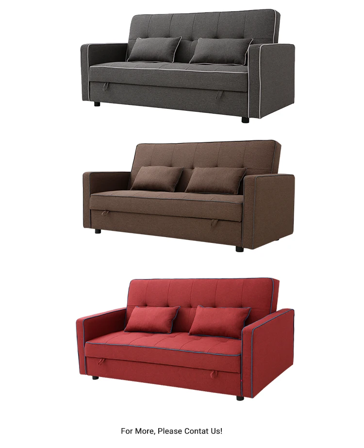 Mechanism Folding Convertible Tufted Modern Sofa Bed With Storage Futon