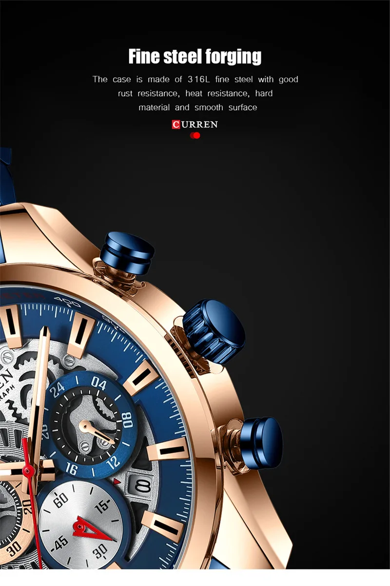 Curren 8391 Chronograph Six-Hand Quartz Watch for men