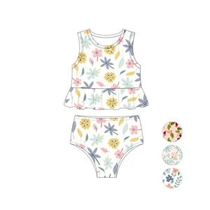 Comfort & Protection Girls' Two-Piece Swimsuits, UPF 50+ Sunscreen for Active Swimming