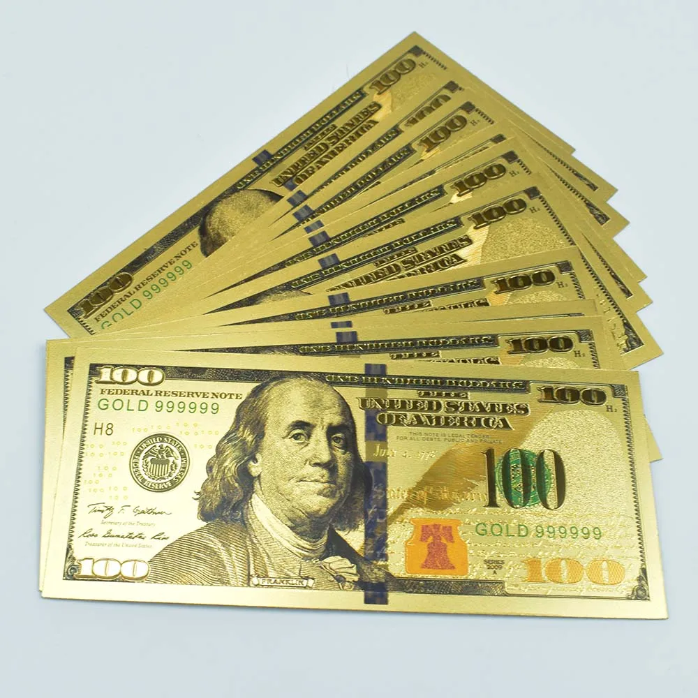 
 Wholesale Quality 100 Dollar Bill Silver Banknote New Design 100 Us Dollar Silver Foil Banknotes Custom pattern  