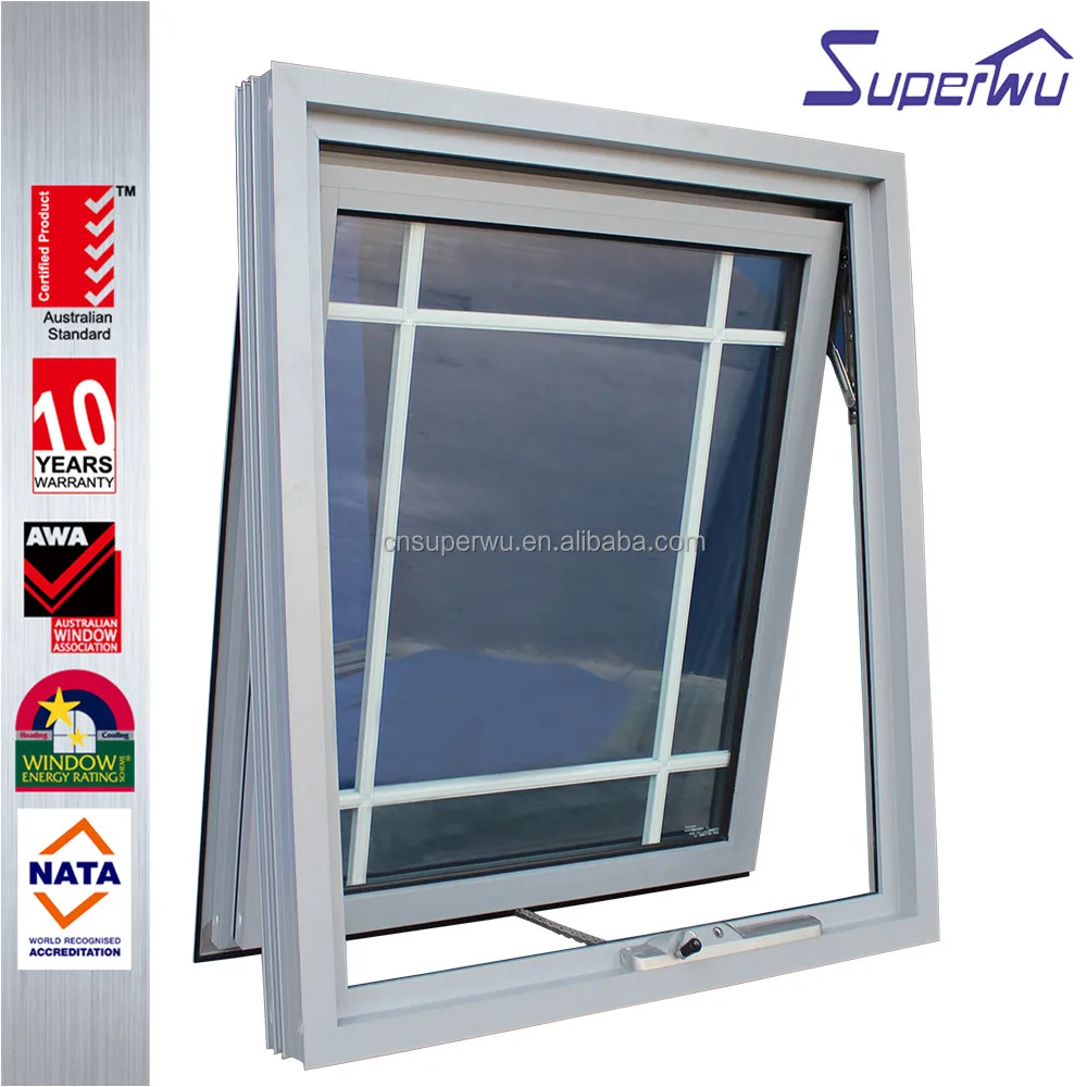 Euro grey glass Australian Standard Awning Windows AS2047 Aluminum Glass Awning Windows
