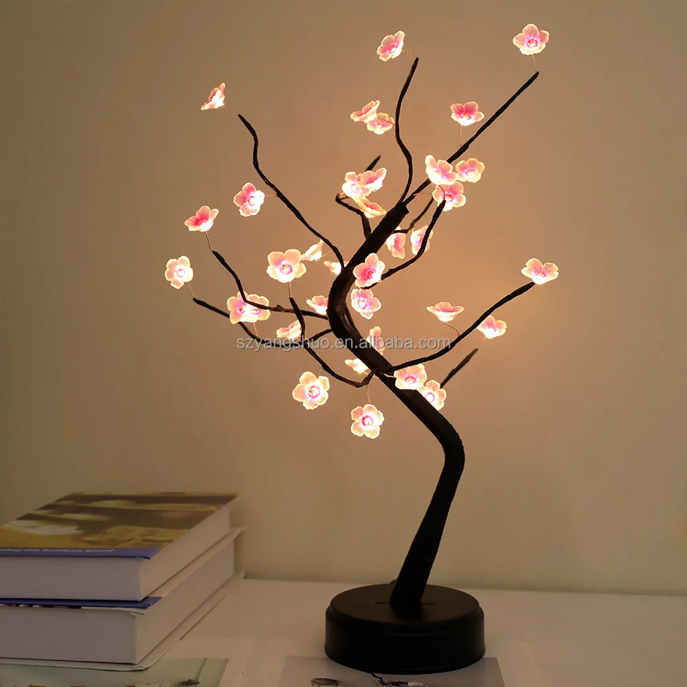 Luz Led De Árbol De Flores De Ciruela,Lámpara De Árbol De Flores De Ciruelo  Alimentada Por Usb,Rgb,Cambio De Color,Control Remoto - Buy Flor De Cerezo  Árbol De Bonsai,Rgb Con Control Remoto Ciruela