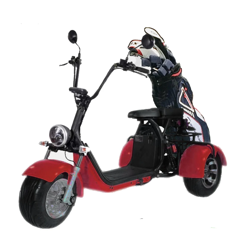 SoverSky Electric Golf Carts 3 Wheel Golf Tricycle Fat Tire Trike 2000w Lithium Battery Scooter Citycoco T7 US Warehouse