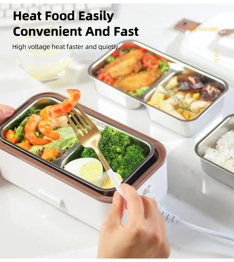 多功能食物储存加热器0.8L电加热饭盒汽车家庭