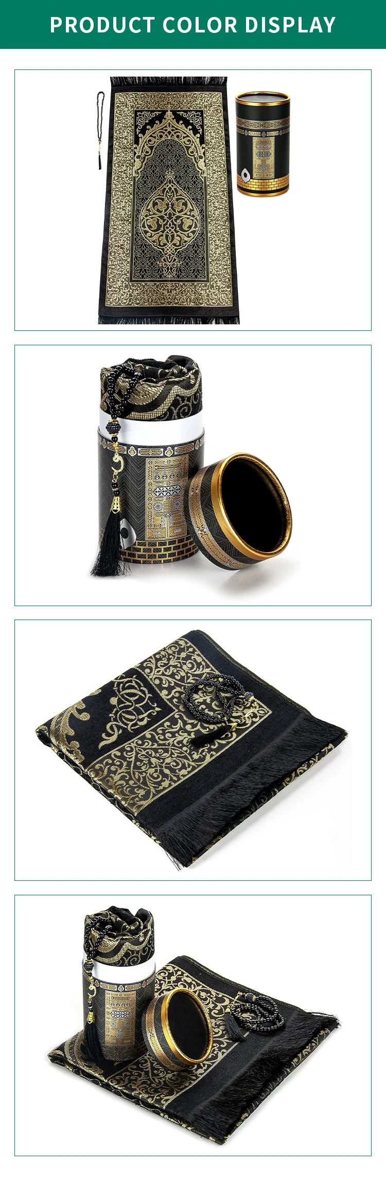 Muslim Prayer Mat Gift Set Travel Wholesale Pocket Islamic Plain Prayer