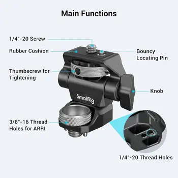 SmallRig Adjustable Camera Monitor Mount for ARRI-Style (Upgrade), 360 Degree Swivel and 180 Degree Tilt Monitor Holder detail image