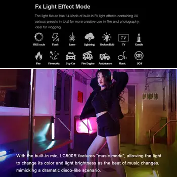 Godox LC500R Photography Handheld Light RGB LED Video Light Stick with Battery detail image