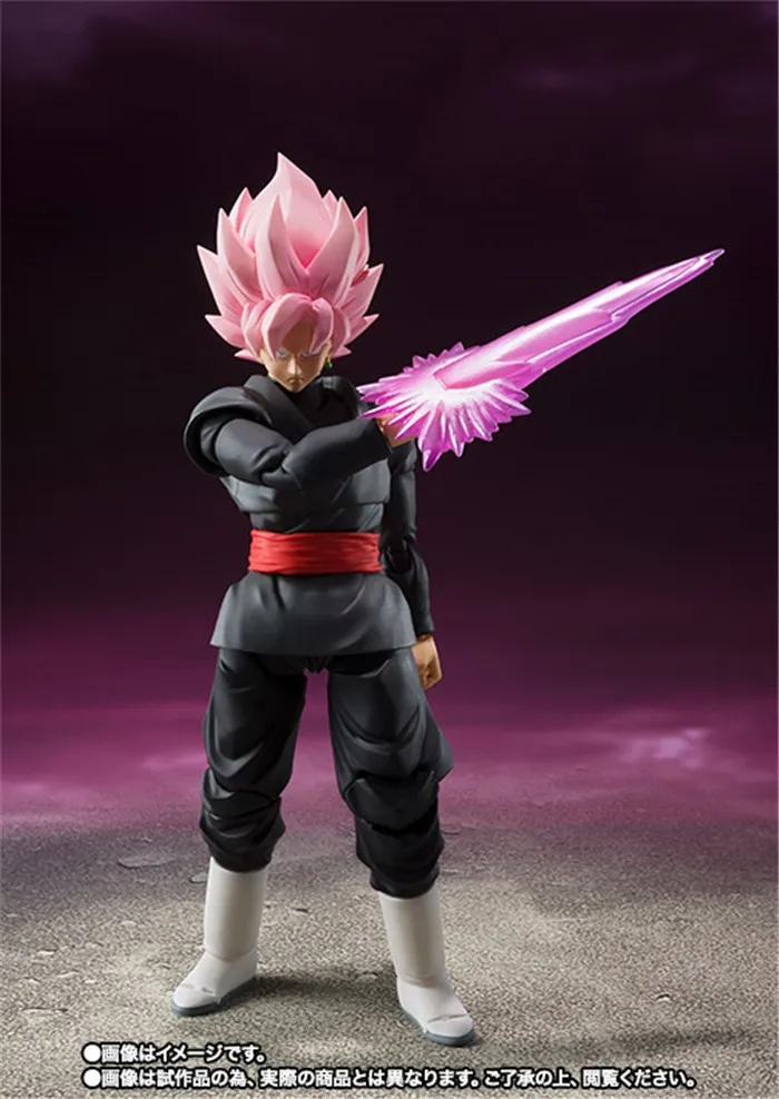 SHF 6 Inches PVC DBZ Super Saiyan God Super Saiyan ROSE pink Black Red Hair Zamasu Son Goku DBZ Action Figure
