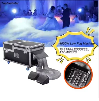 Topflashstar Large Power Double Head 4000W Water Base With 3 Heater Low Fog Machine Water  for Wedding Dj Party Event