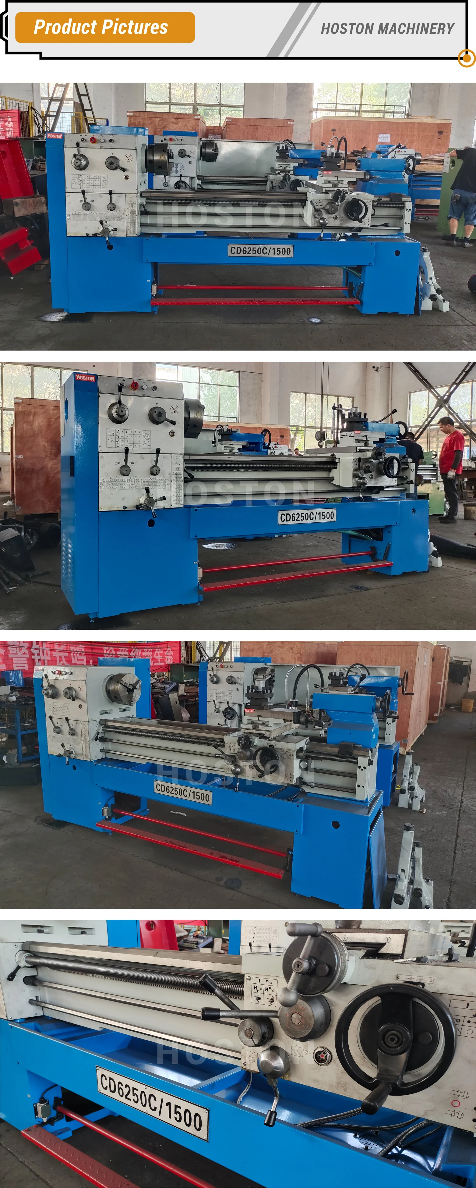 China Professional Manufactured Manual Lathe Machine CD6250C with Convenience Engine Lathe