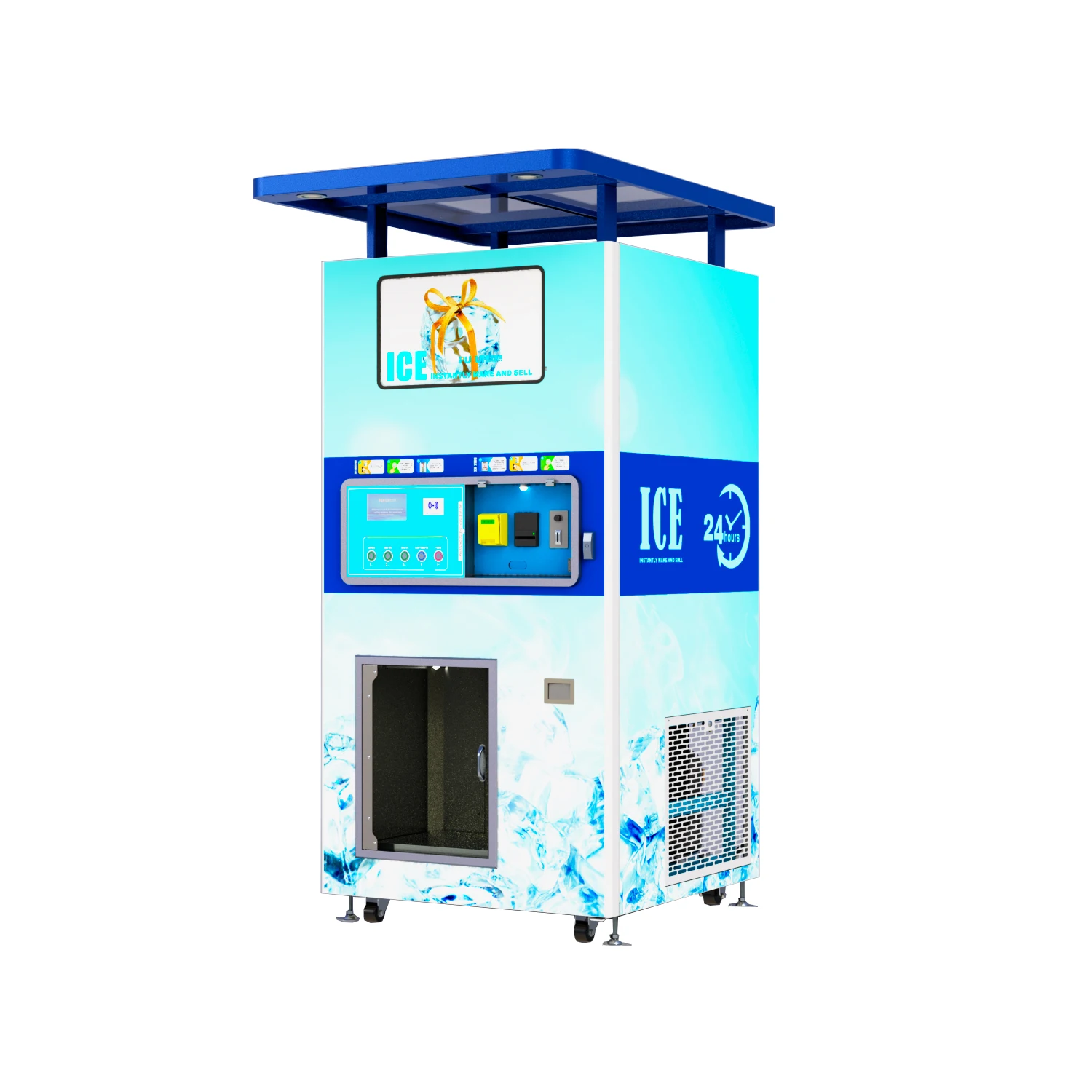 Automatischer Eiswürfelautomat Mit Verpackungssystem Zum Verkauf,1-7kg Eis/24 Stunden,Selbstbedienungs-eisverkaufsmaschine