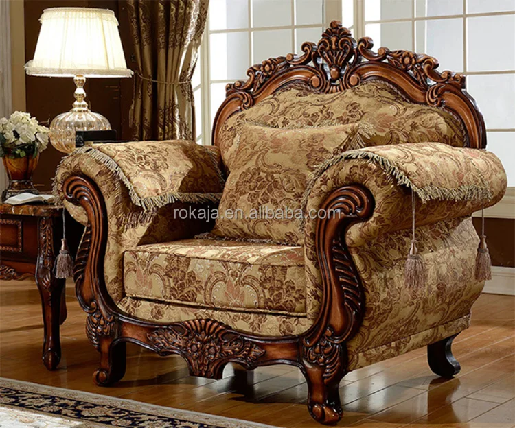 Antique Solid Wooden Sofa Set 7 Seater Luxury Lounge Sofa Classic Arab Middle East European