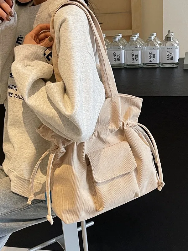 Wholesale Corduroy Drawstring Bags Durable Stylish Pouches for Casual  or Promotional Use