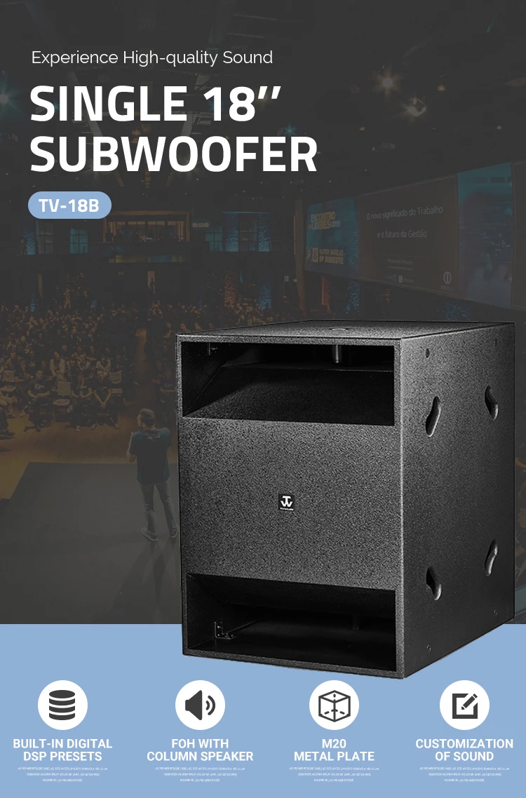 Single 18'' Speakers Subwoofer 18 Inch 500w Home Theatre System