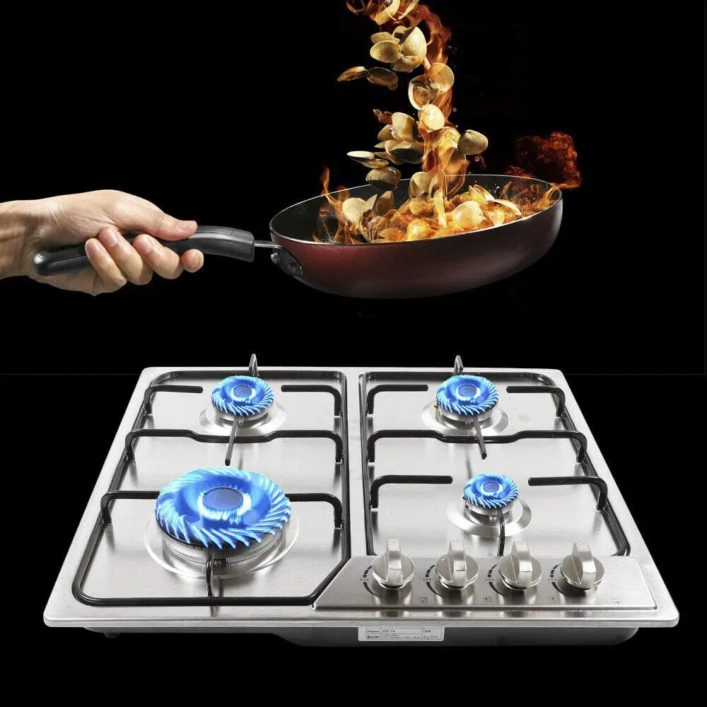 Built in 4 burner 110 v Stainless Steel Gas Stove Household Hob Gas Cooktops Surface Kitchen Utensils and Free Conversion