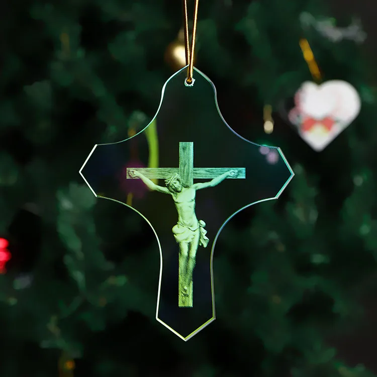 product factory glass pendant promotion christmas tree usage custom glass decoration gift cross glass ornament-35