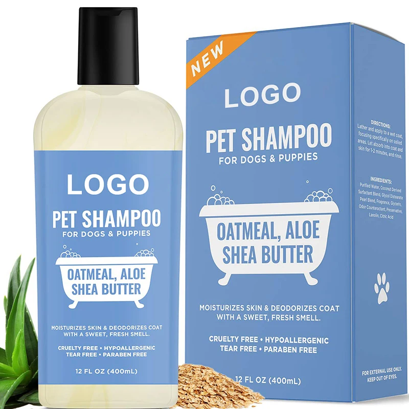 Private Label Natural Oatmeal Aloe Puppy Pet Shampoo Grooming Skin