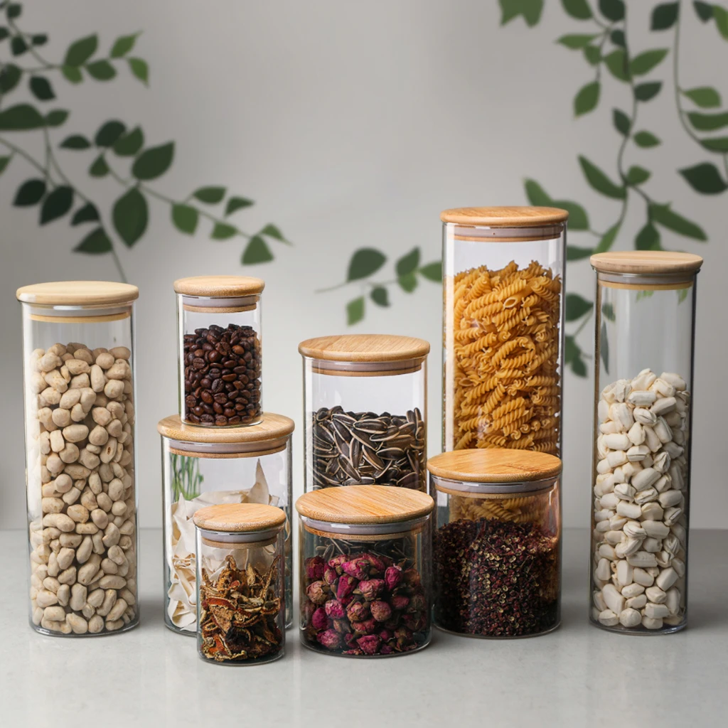Eco-friendly High Borosilicate Food Airtight Kitchen Glass Storage Jars ...