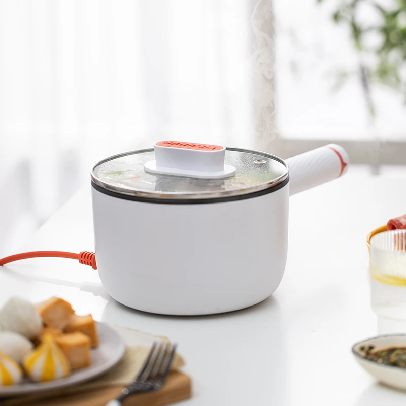 Non-stick multi-functional 1.5L mini pot with boil dry protection for boiling water noodle egg dumpling electric cooker RK-C59