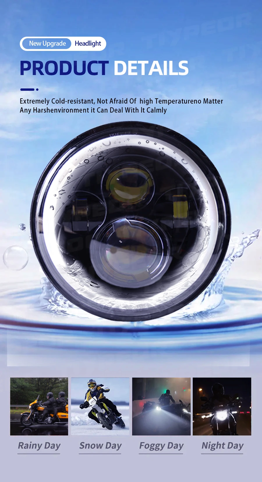 product tiypeor super bright 7inch round universal motorcycle drl led headlight car auxiliary fog light-6