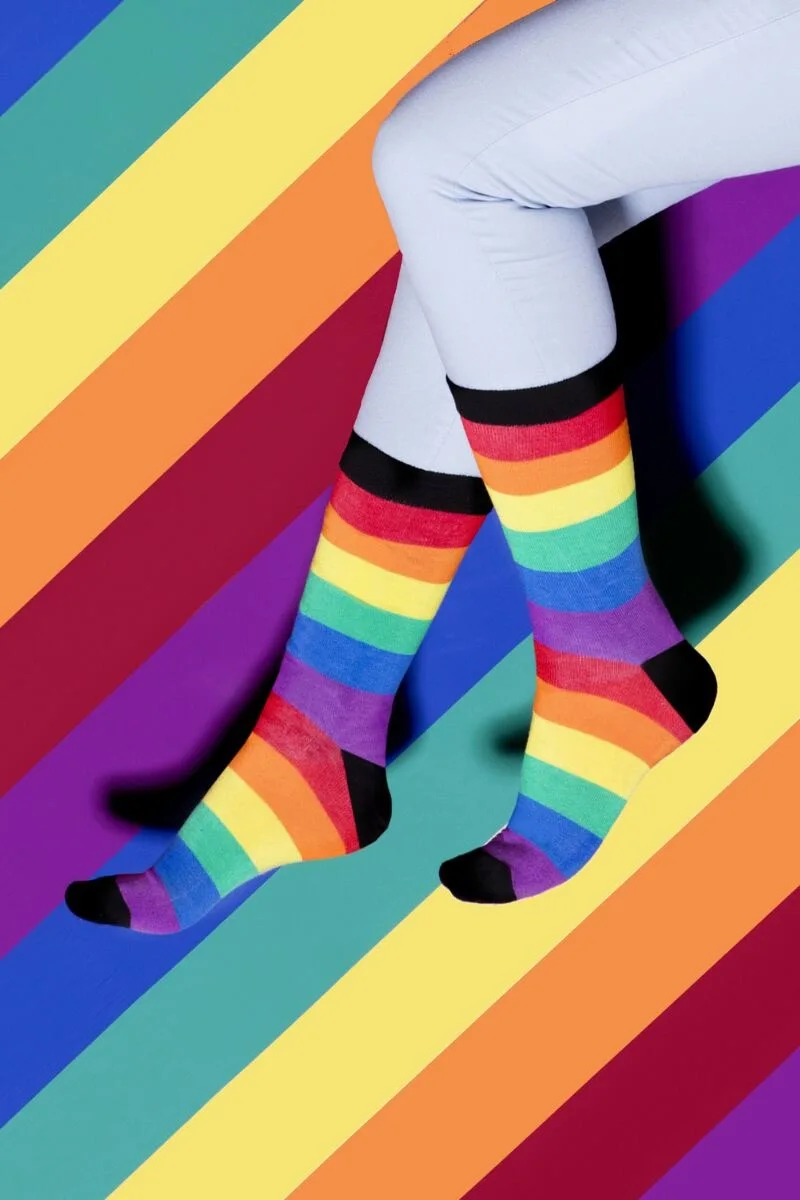 Rainbow Socks Hombre Mujer Calcetines Colores de Bambu