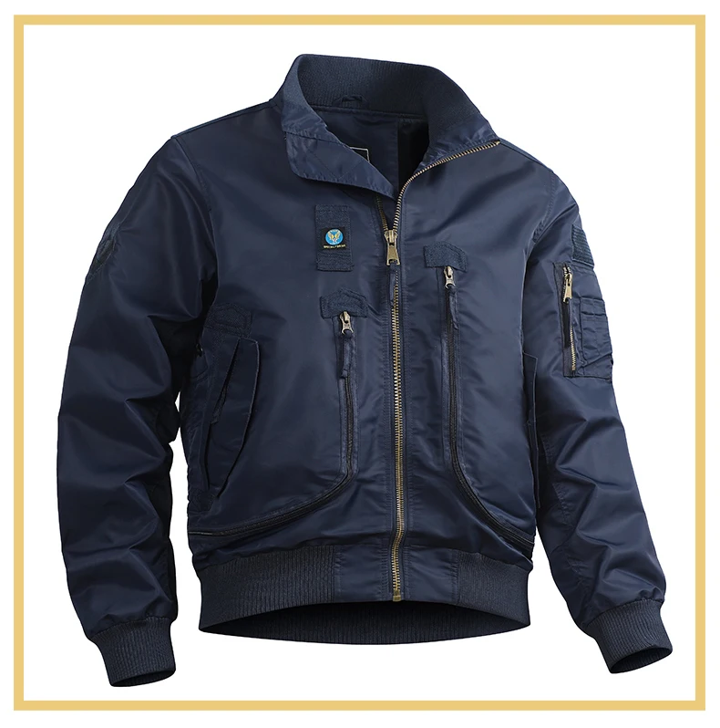 Men's Bomber Jacket Windproof Nylon Streetwear Pilot Style_voghion.com