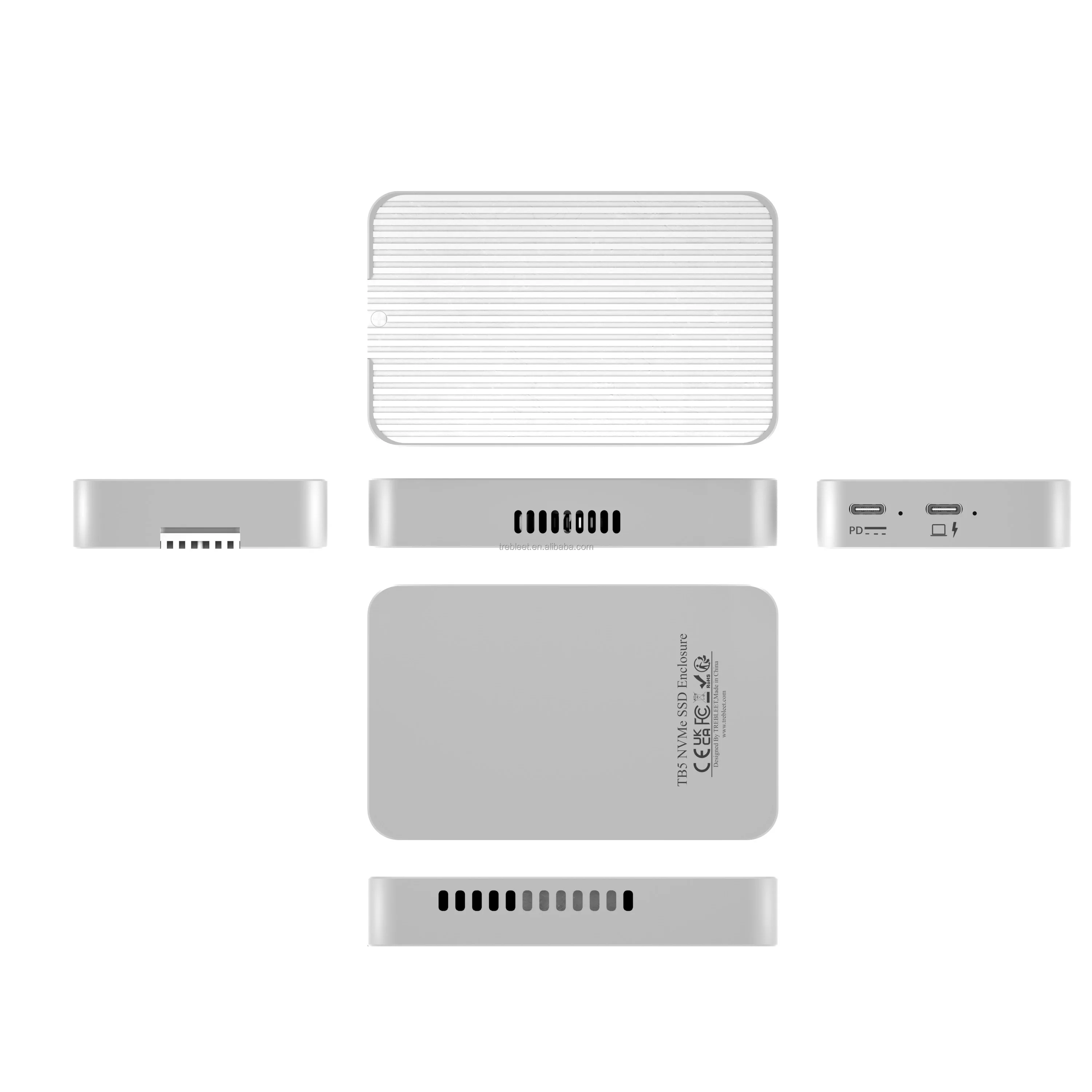 Thunderbolt5 80Gbps M.2 NVMe SSD Enclosure, USB4 V2.0 Compatible with TB5/TB4/TB3 Transfer Rates Over 7000MB/s