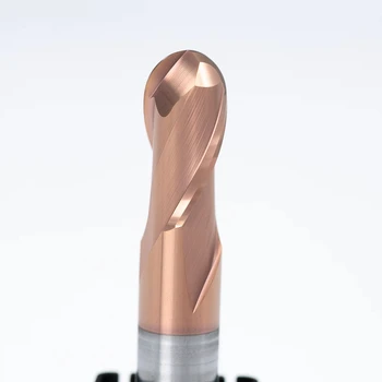 2-Flute Carbide End Mill Customizable ODM OEM Economical Universal Straight Shank Ball Nose TiSiN Coated CNC Milling Cutter