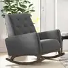 Gris foncé + Bois + Tissu + Bois massif + Mousse