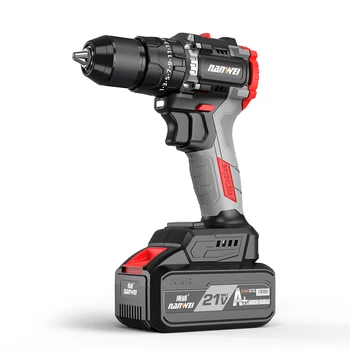 Nanwei-コードレスドリル,ハンドヘルド,ユニバーサル,ブラシレスモーター,ダブルスピード,コードレスドライバー,16.8v | NANWEI コードレス振動ドライバドリル 最大トルク160Nm