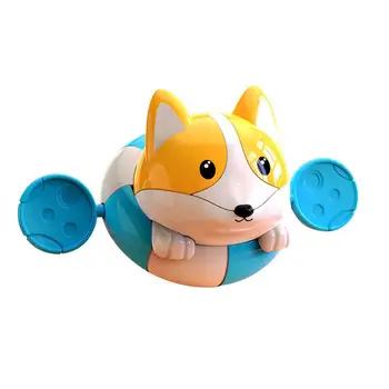 High Quality Hand Pull Out Swimming Corgi Floating ABS Silicone Children Shower Babies Children Bath Toys