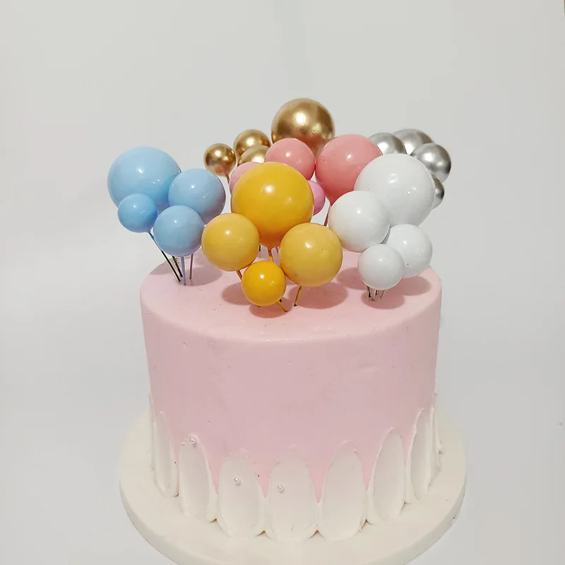 Wholesale Golden Ball Birthday Party Cake Topper Themed Birthday Faux