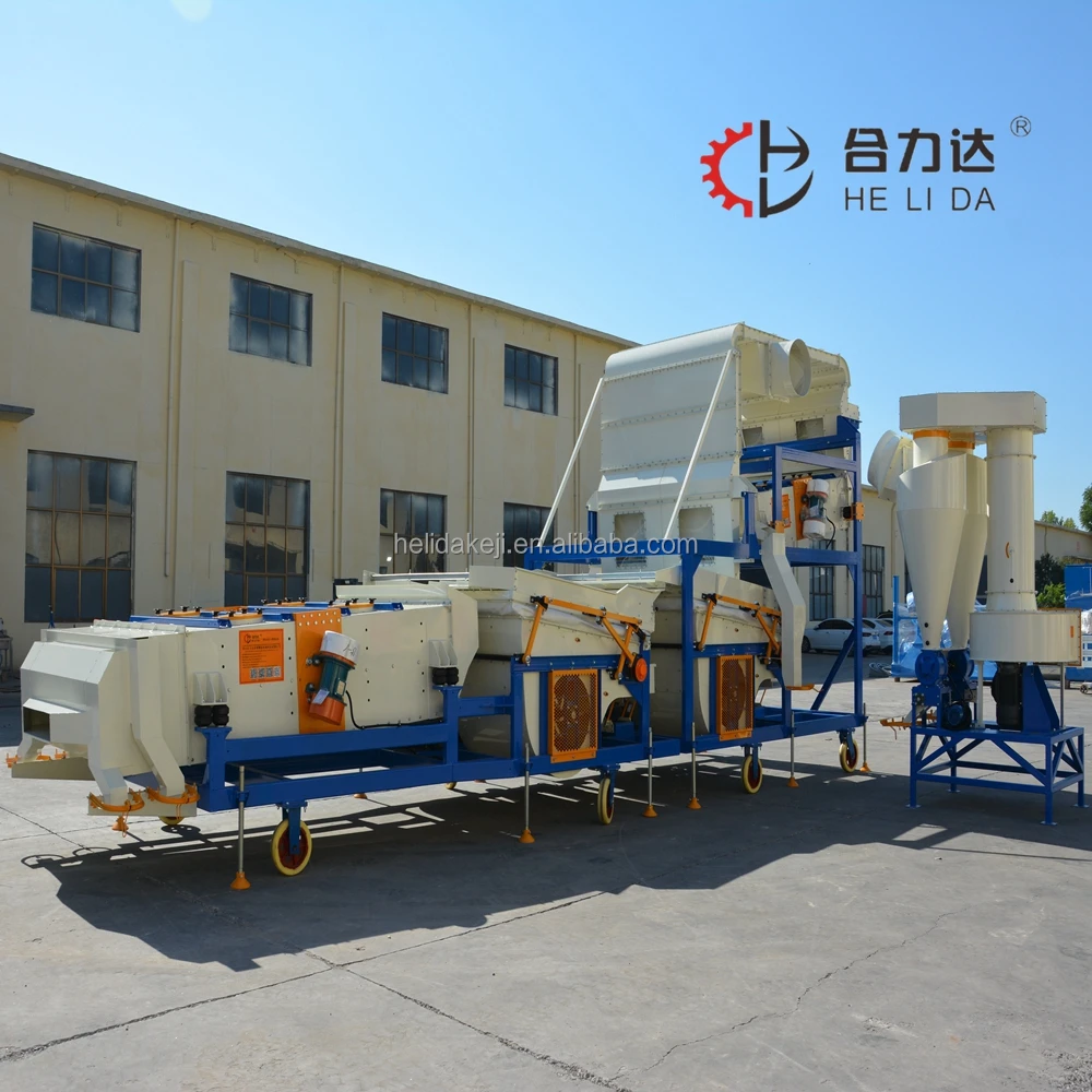 HELIDA Mobile Grain Seed Cleaner for Coffee Beans Soybeans Sunflower & Sesame Seeds Efficient Grain Cleaning Grading Machines