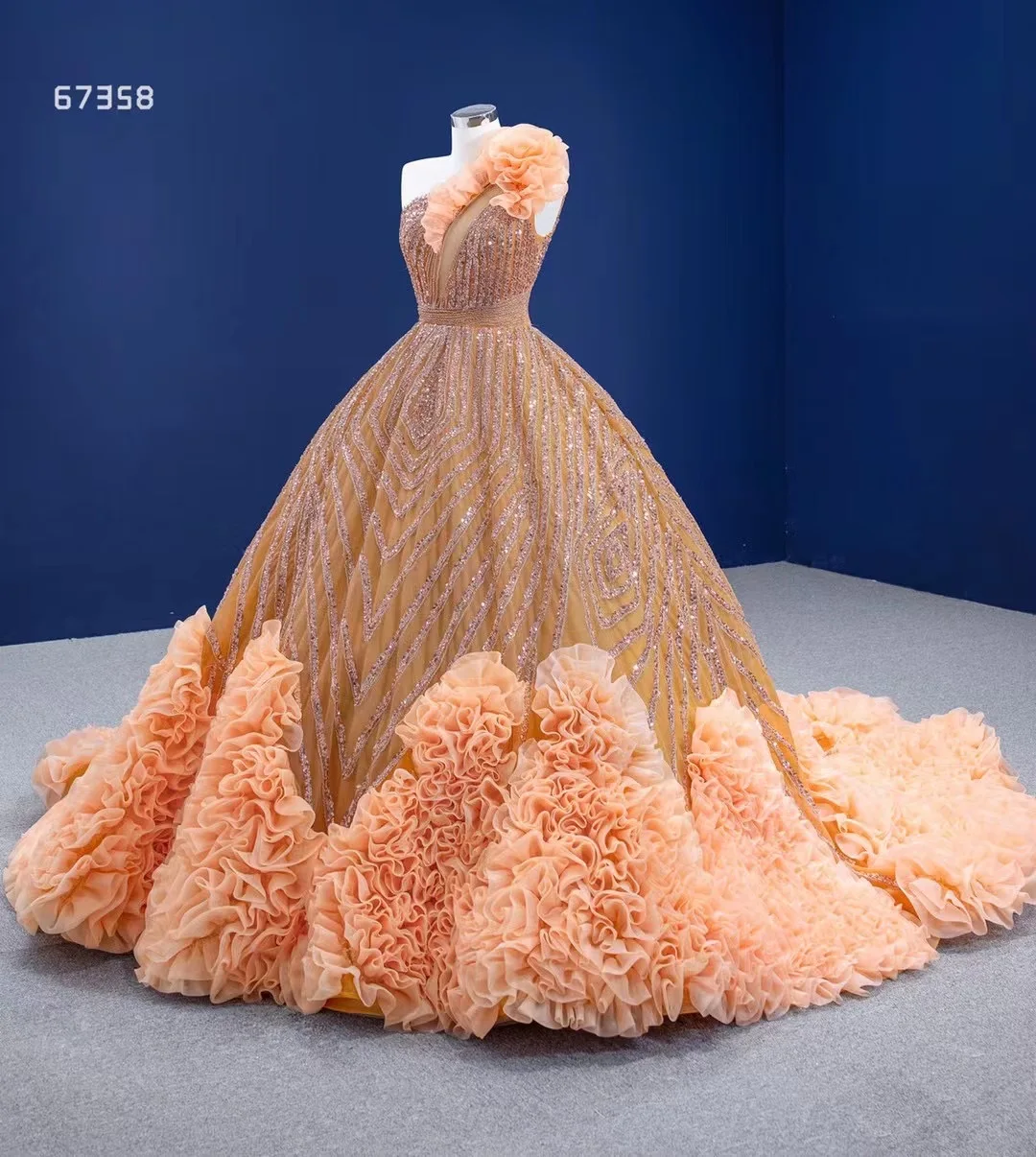orange and gold wedding dresses Evelyn main image 1