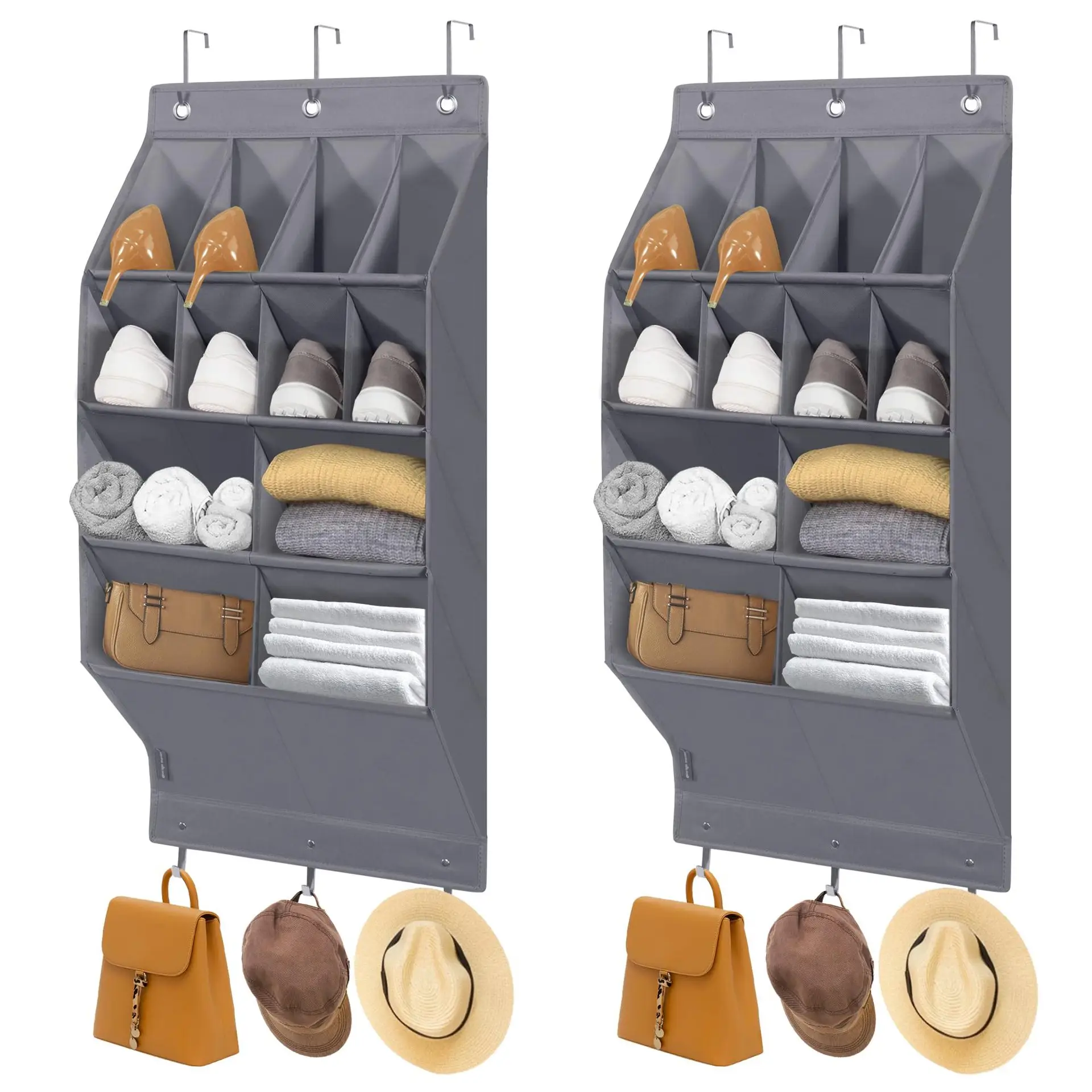 Organisateur Suspendu à 12 Poches En Filet - Pour Porte Ou Mur - 130x145 Cm - Chambre, Salle De Bain, Cuisine