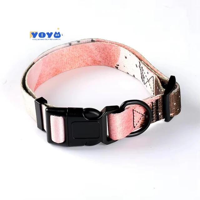 Yoyo Custom Design Nylon Polyester Dog Collar With Quick Release Feature Soft Comfortable Spring Pattern Small Size