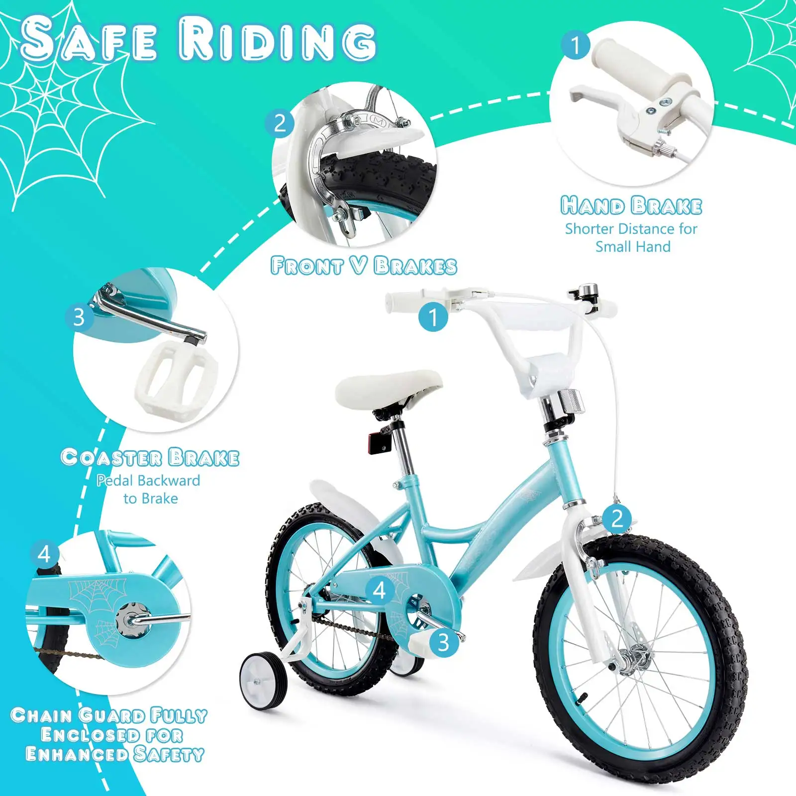 product 2025 single speed kids bicycle with sturdy steel frame  foot brake 14 18 inch safe  easy to use-2