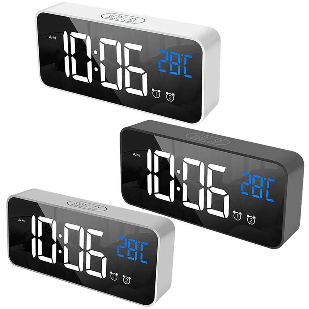 Alarms Voice Control Snooze Temperature Display Reloj Despertador Digital  with USB Cable Music Alarm Clock LED Digital Clock
